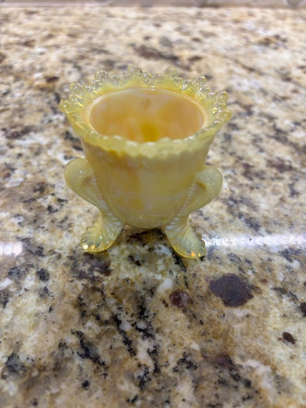 Vintage Boyd’s Art Glass “Forget Me Not” Glass Decorative Toothpick Holder